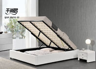 Air Pressure Bracket Modern Bedroom Platform Beds , Leather Upholstered Bed With Storage