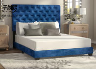 Upholstered Platform Sleigh Bed , European Style Tufted Platform Bed Frame